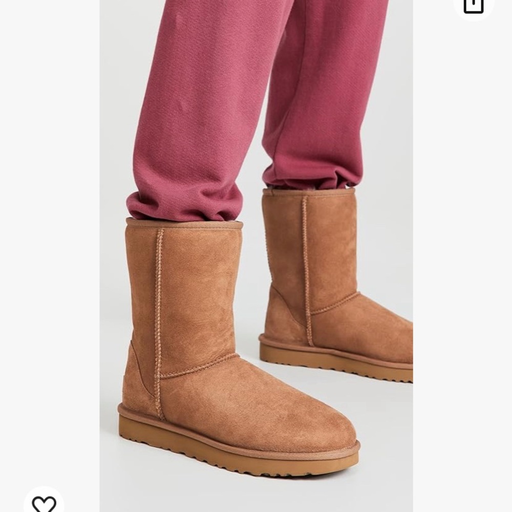 UGG CLASSIC SHORT II Mid-Calf Sheepskin Boots CHESTNUT